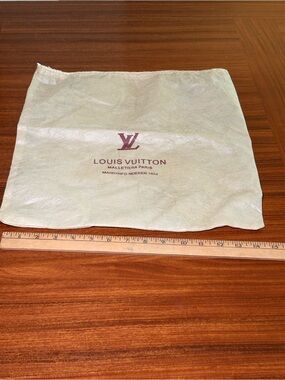 Authentic Louis Vuitton Beige Dust Bag with Brown Logo